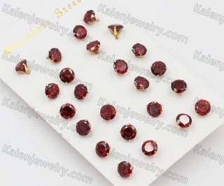 (price for 12 pairs) 7.7mm Steel Ear Stud KJE860026