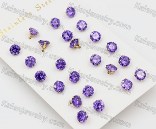 (price for 12 pairs) 7mm Steel Ear Stud KJE860028