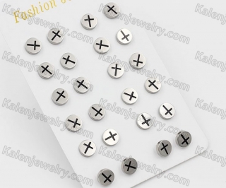 (price for 12 pairs) 8.1mm Steel Ear Stud KJE860038