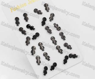 (price for 12 pairs) Steel Ear Stud KJE860063