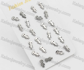 (price for 12 pairs) Steel Ear Stud KJE860064