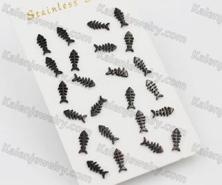 (price for 12 pairs) Steel Ear Stud KJE860076