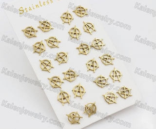 (price for 12 pairs) Steel Ear Stud KJE860086