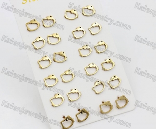 (price for 12 pairs) Steel Ear Stud KJE860091