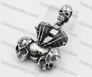 Stainless Steel Skull Pendant KJP370092