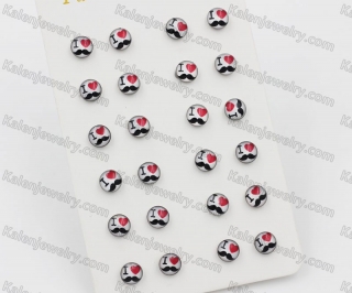 (price for 12 pairs) Steel Ear Stud KJE860113