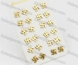 (price for 12 pairs) Steel Nazi Ear Studs KJE860099
