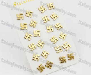 (price for 12 pairs) Steel Nazi Ear Studs KJE860099