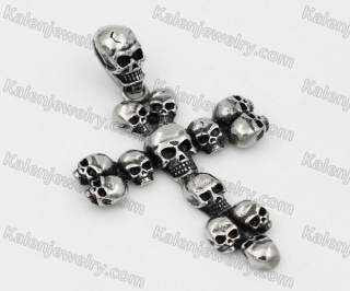 Stainless Steel Skull Cross Pendant KJP350264