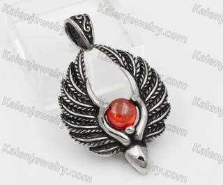Stainless Steel Stone Wings Pendant KJP350270