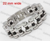 Lengthen Clasp 22mm Half Black Wide Bicycle Chain Bracelet KJB710025