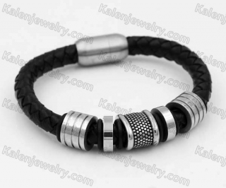 Stainless Steel Leather Bracelet KJB030150