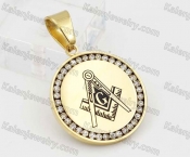 Gold Plating Steel Inlay Stones Masonic Pendant KJP640031