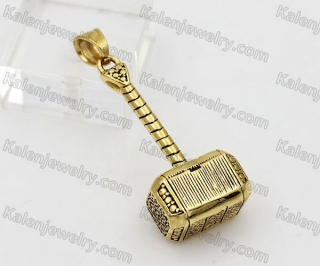 Gold Plating Thor Hammer Pendant KJP890162