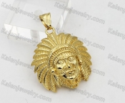 Gold Plating Steel Indian Chief Pendant KJP260006