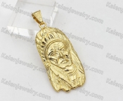 Gold Plating Steel Indian Chief Pendant KJP260007