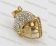 Inlaid Stones Gold Steel American Football Cap Pendant KJP260010