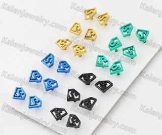 (price for 12 pairs) Superman Ear Studs KJE860118
