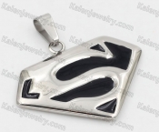 Stainless Steel Black Superman Pendant KJP105-0062