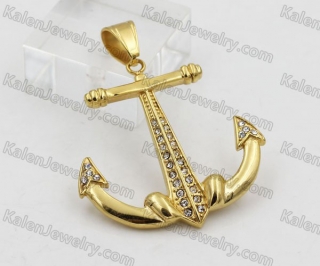 Inlaid Stones Anchor Pendant KJP260107