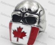 316 Steel Canadian Flag Skull Ring KJR350798