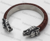 Leather Wolf Bangle KJB56-0351