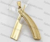 Gold Steel Razor Pendant KJP010415