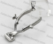 Steel Haircut Scissors Pendant KJP010421