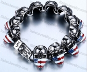 USA Flag Mask Skull Bracelet KJB118-0001, sending the 21.5cm version by default