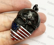 Black Skull Pendant with Flag KJPA00011