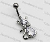 Steel Cat Belly Button Ring KJBB86-0021