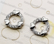 925 Silver Heart Ear Studs KJSE115-0013