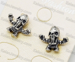 925 Silver Skull Ear Studs KJSE115-0020