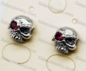 925 Silver Red Eyes Skull Ear Studs KJSE115-0025