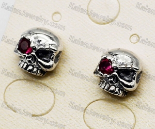 925 Silver Red Eyes Skull Ear Studs KJSE115-0025