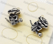 925 Silver Rose Skull Ear Studs KJSE115-0028