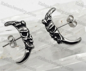 steel skull stud earrings KJE69-0181