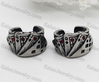 steel playing cards ear cuffs KJE69-0210