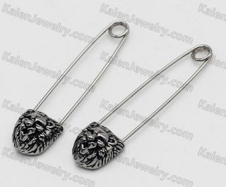 Steel Lion Safety Pins|Earrings KJE69-0236