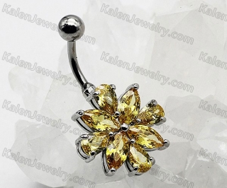 flower steel belly button ring KJBB86-0044