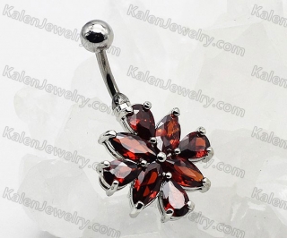 flower steel belly button ring KJBB86-0045