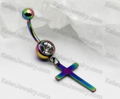 cross steel belly button ring KJBB86-0050