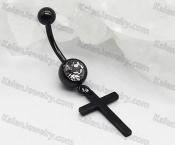 cross steel belly button ring KJBB86-0051