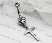 cross steel belly button ring KJBB86-0052