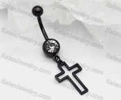 cross steel belly button ring KJBB86-0053