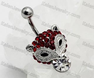 fox steel belly button ring KJBB86-0056