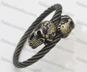 bronze plating steel skull bangle KJB129-0116