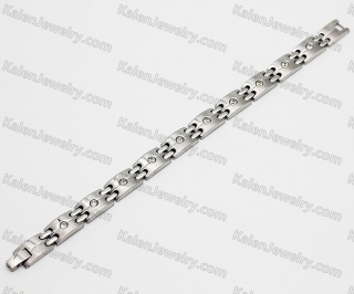 steel bracelet with black magnet KJB220177