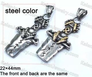 steel color Broken Sword pendant KJP128-0013