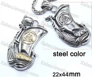 steel color Pirate Ship pendant KJP128-0025